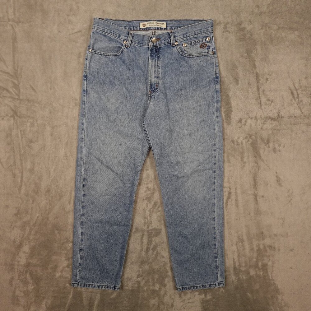Harley Davidson Jeans Relaxed Fit Straight – Men's Size 34x30 – Light Wash Denim